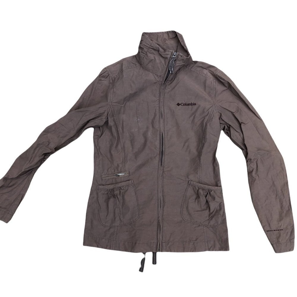 COLUMBIA Water Resistant Jacket Women's SMALL Omni-Shade Brown Nylon Blend‌‌